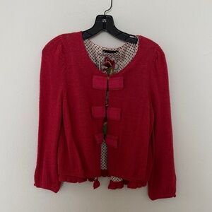 Leifsdottir Vibrant Red Knit Top